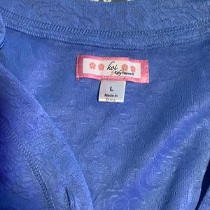 Blue Koi scrub jacket